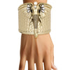 Cuff Burnished Gold Elephant Pearl Bracelet