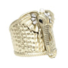 Cuff Burnished Gold Elephant Pearl Bracelet