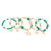Green Beaded Elephant Charm 5 Bracelets