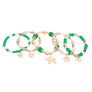 Green Beaded Elephant Charm 5 Bracelets