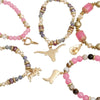 Bead Pink 5 Pcs Western Cowgirl Charm Bracelets