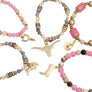 Bead Pink 5 Pcs Western Cowgirl Charm Bracelets