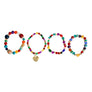 Rainbow Stone Glass Love Bracelets