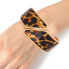 Bracelet Leopard and Gold Angled Cuff for Women