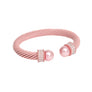 Thick Pink Cable Classic Bangle Bracelet
