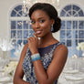 Bangle Blue Ombre Rhinestone 12 Row Bracelet