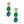 Dangle Glittery Galaxy Green Organic Earrings