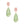 AKA Marbled Pink and Green Teardrop Earrings