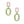 AKA Drop Pink Green Geometric Link Earrings