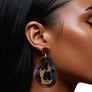 Drop Organic Teardrop Leopard Resin Earrings
