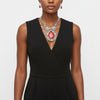 Pendant XL Red Cracked Teardrop Tribal Necklace