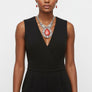 Pendant XL Red Cracked Teardrop Tribal Necklace