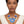 Necklace Gold Blue Circular Bib for Women