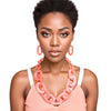 Necklace Retro Long Marbled Pink Set for Women