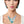 Collar Blue Geometric Snake Chain Necklace Women