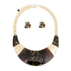 Necklace Marbled Leopard Bib and Chain for Women