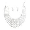 White Pearl Graduated 5 Strand Set