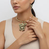 Pendant Burnished Gold Double Elephant Choker