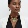 Pendant Burnished Gold Double Elephant Choker
