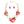 Necklace Red White Marbled Acrylic Link Collar Set