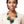 Necklace Marbled Green Leopard Links for Women