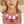 Bib Fuchsia Shades Teardrop Brown Cord Necklace