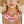 Chain Fuchsia White Marbled Stripe Link Collar Set