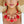 Collar Marbled Red Disc Leather Cord Necklace