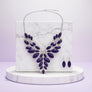 Bib Regal Tribal Purple Cracked Marquise Necklace