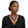 Bib Regal Tribal Purple Cracked Marquise Necklace