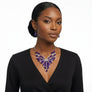 Bib Regal Tribal Purple Cracked Marquise Necklace