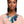 Bib Marbled Blue Link Necklace for Women