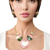 AKA Collar Pink Green Gradient Gold Disc Necklace