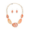 Collar Orange Agate Marbled Gold Necklace Women