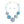 Collar 3D Blue Outlined Flower Necklace Women