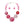 Collar 3D Fuchsia Pink Outlined Flower Necklace