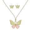 AKA Pink Green Butterfly Adjustable Cord Necklace