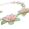 AKA Collar Marbled Pink Green Links 3D Flower Set