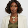 Pink Green Dimensional Pendant Necklace