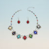 Collar Silver Filigree Multicolor Crystal Necklace