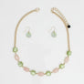AKA Pink and Green Linked Gold Chain Necklace