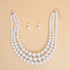 Pearl Necklace White 3 Strand Set for Women