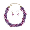 Choker Twisted Light Purple Pearl 7 Strand Necklace