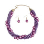Choker Twisted Light Purple Pearl 7 Strand Necklace