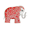 Brooch Red Swirled Tribal Elephant Pin