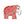 Brooch Red Swirled Tribal Elephant Pin
