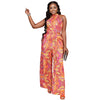 5XL Orange Paisley Jumpsuit