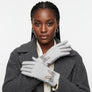Gray Woolen Cute Rabbit Touchscreen Winter Gloves