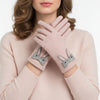 Pink Woolen Cute Rabbit Touchscreen Winter Gloves