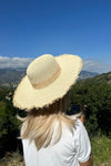 RAFFIA FRINGE FLOPPY SUN HAT